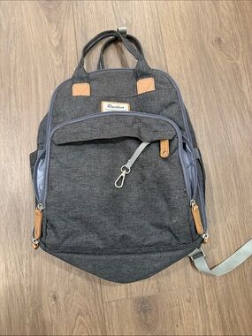 Ruvalino Charcoal Gray Backpack/Diaper Bag with Tan Accents - Ruxolino